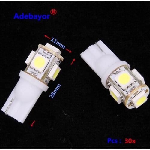 30 pcs/lot T10 194 5 SMD DC 24V 1685050 LED Car led Indicator Light Interior Bulbs instrument light Wedge Lamp