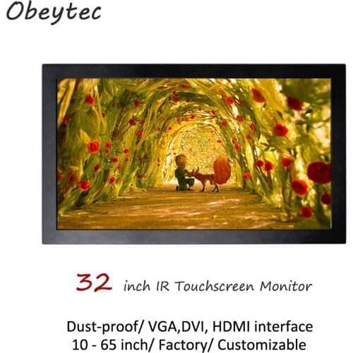 32" wall mounted/ embedded open frame touch display monitors with 2-10 touches IR touch for PC, 1920*1080, 350nits, OB320-IPK03