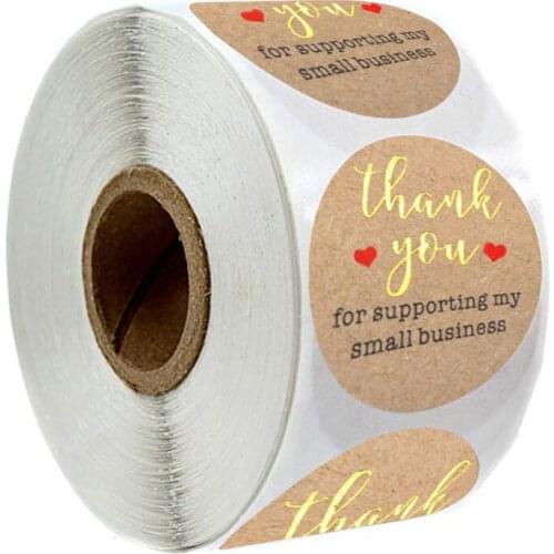 500pcs/roll Round Kraft Papter Labels Sticker DIY Thank You Gift Packaging Seal Sticker Decoration