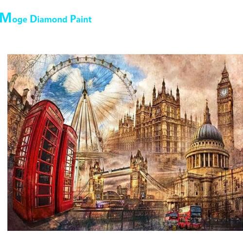 England London Building Scenery Diamond Painting Round Full Drill Nouveaute DIY Mosaic Embroidery Cross Stitch Scenic Pattern