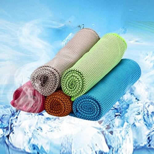 Quick Cooling Towel with Storage Case Chilly Summer Towel Headband Bandana Scarf for Sports Camping 30*90cm TS2
