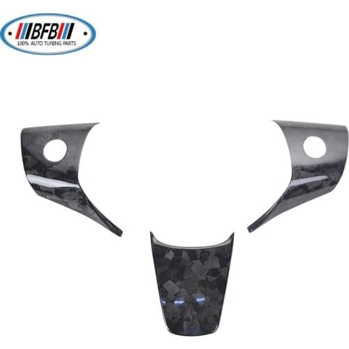 Forge Dry Carbon Fiber Steering Wheel Cover 3PS for Tesla Model 3 2018-2019