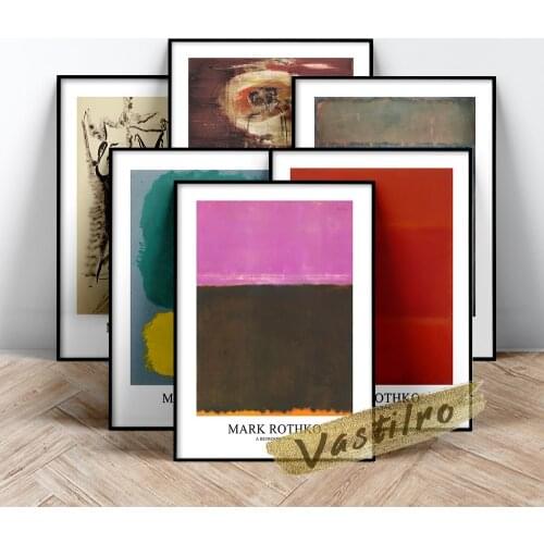 Marks Rothko Exhibition Museum Poster Wall Art Canvas Painting Vintage Prints Art Modern Living Room Home Decor Wall Picture
