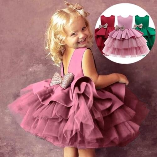 Newborn Birthday Dress Baby Girls Prom Ball Gown Communion Baptism Clothes Toddler Girl Christmas Costume Kids Christmas Clothes