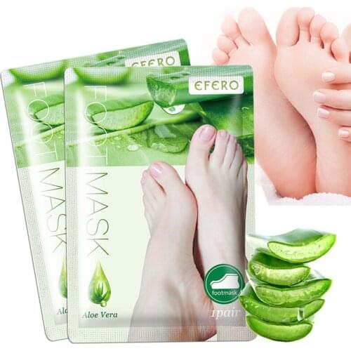 EFERO 8pair=16pcs Foot Peeling Renewal Mask for Legs Remove Dead Skin Smooth Aloe Foot Mask Foot Care Spa Socks for Pedicure