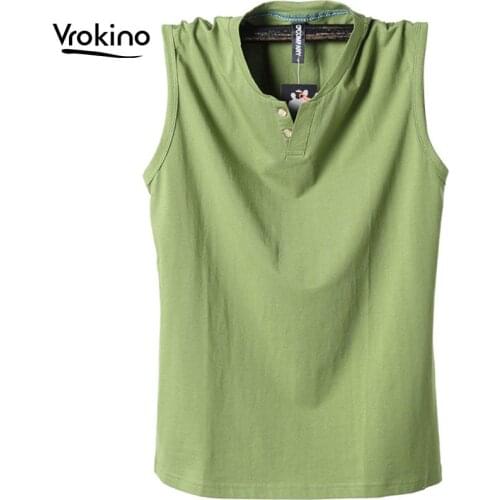 5 Colors 2019 Summer New Mens Casual Solid Color Sleeveless T-Shirt Stylish and Comfortable Breathable Loose Mens Vest 5XL 6XL