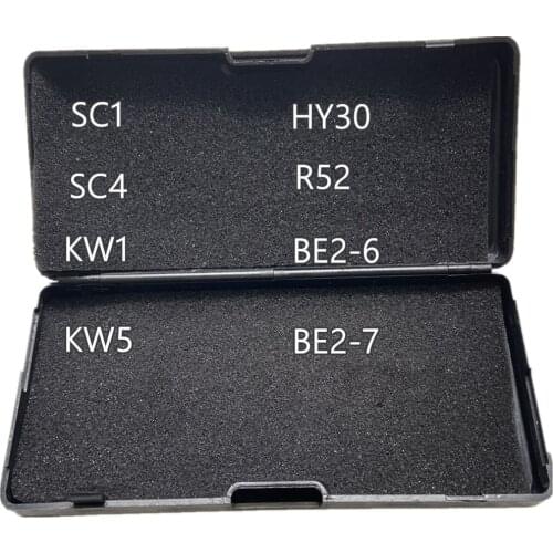 2 in 1 lishi tools KW1 KW5 SC1 SC4 decoder HY36 BE2-6 7 R52 KTM1 locksmith tool set for car key lock
