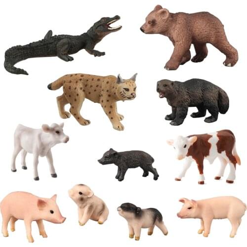 Simulated Animals Figures Mini Cute Model Toys Plastic Animal Action Figure Educational Collection Toys for Gift Home Decor Toy