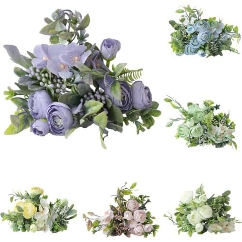 Artificial Flower Eco-friendly Anti-fade Plastic Simulation Silk Rose Flower for Household Artificial Flower