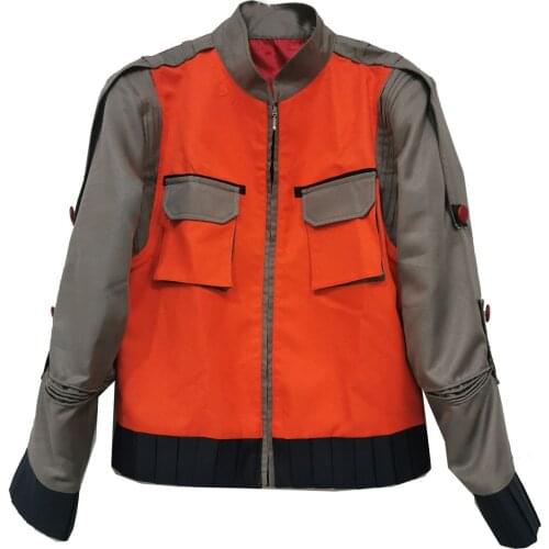 2021 Back To Future Marty Mcfly Jacket Cosplay Costume 2017 Man Coat New Casual Outwear Halloween Suit with Pocket