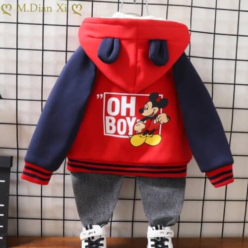 Childrens Clothing Winter Clothes Thick Warm Cartoon Mickey Jacket Boys and Girls Outing Clothes Jacket Children Zipper Jacket