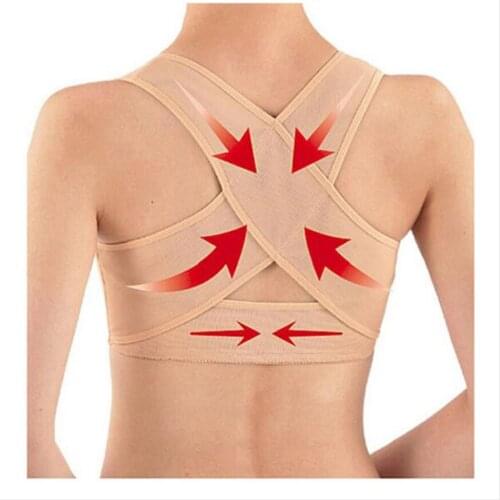 Summer Breathable Sculpting chest support belt band posture corrector brace care tool X Type Back Shoulder for wemen lady