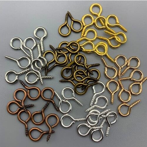 200pcs/lot Small Tiny Small Eyepins Hooks Eyelets Screw Threaded Metal Clasps Hooks For DIY Jewelry Findings Making Wholesale