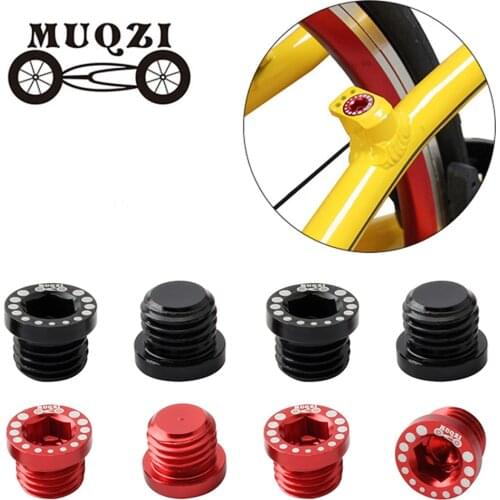 MUQZI 4pcs/set Folding Bicycle Screw Bolt M10*1.25 Mountain Bike V Brake Hole Post Stem Fixing Bolt Aluminum Alloy Parts