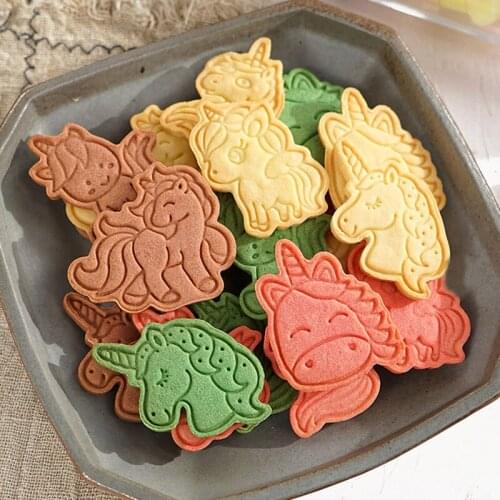 My Little Pony Set of Cookie Cutters Plastic 3d Cartoon Mold Pressing Fun Biscuit Kitchen Baking Molding Unicorn Cookie Mould