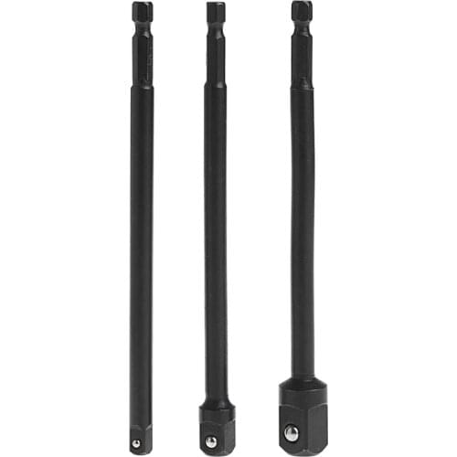 3 Pcs Socket Adapter Set Hex Shank To 1/4 3/8 1/2 Inch Impact Driver Drill Bits