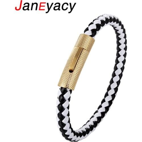 New Fashion Stainless Steel Leather Bracelet Women Pulseira Popular Style Bracelet Simple Buckle Bracelet Men Hot Pulsera Homens