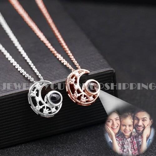 Customize Moon Projection Necklace Projection Star Pendant Necklace Romantic Memory Gift HOT Sale Jewelry Gift