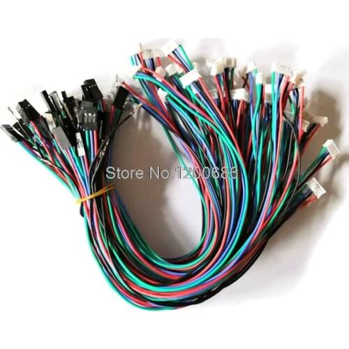 Custom FLEXIBLE SILICONE WIRE 300mm JST PH 2mm pitch 6 pin 4x 26AWG SILICONE WIRE connected to 4 dupont 2.54 wire harness