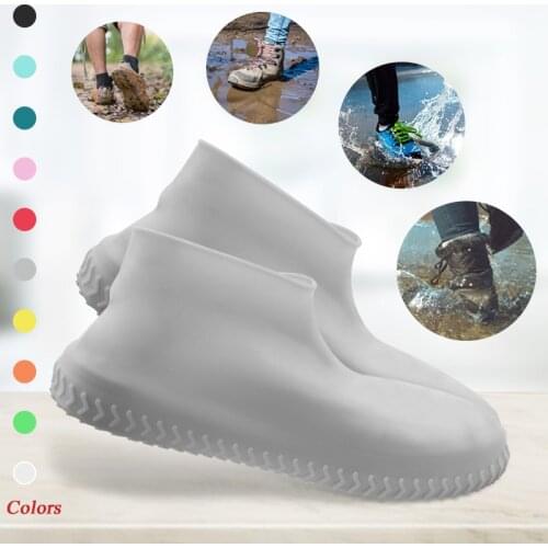 Silicone Waterproof Shoe Cover No-Slip Shoes Cover Reusable Rubber Shoe Protectors Cycling Rain Overshoes Elastic Shoes Covers