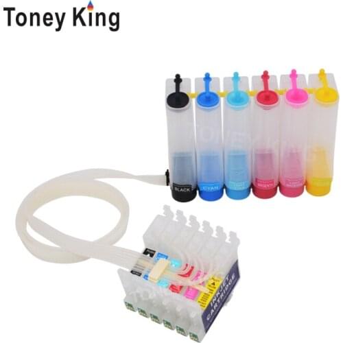 Toney King Ciss Ink System For Epson T0821 Continuous Ink Supply Tank For Epson Stylus Photo T50 R290 R295 R390 RX590 Printer
