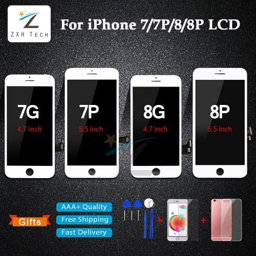 Replacement For iPhone 7 7 plus Screen Digitizer Assembly with Display 3D Touch For iphone 8 8P LCD with Gifts Free Shipping