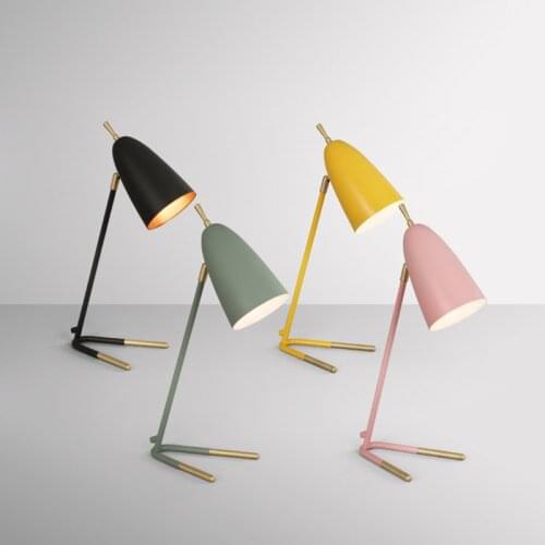 Modern Nordic classic creative Macaron wrought iron vertical table lamps E27 desk lamps for living room bedroom bedside study