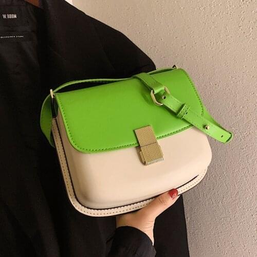 Fashion Green Crossbody Bag for Women Summer Panelled Shoulder Bags Female Brand Designer Handbag Sac Vintage Flap Messenger Bag