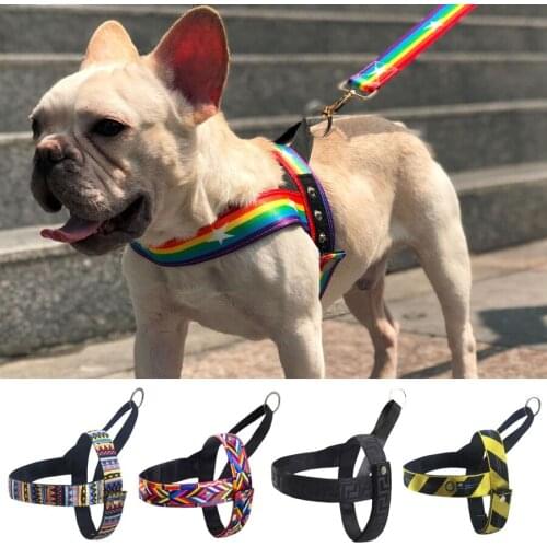 No-Pull Pet dog Harness Adjustment Colorful pattern Easy Control Handle for Small Medium Dogs Training Walking vest harness