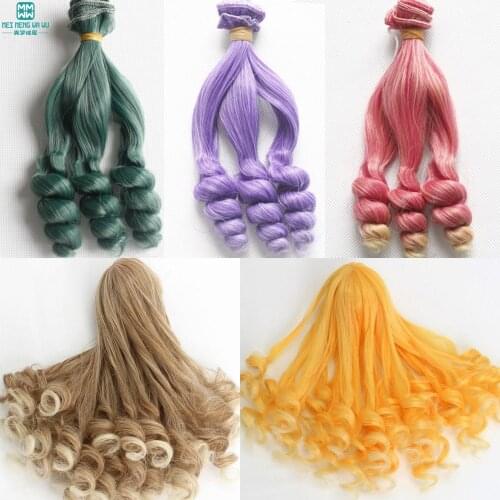 15cmcm doll wigs curls hair for doll 1/3 1/4 1/6 bjd dolls Khaki, brown, light gold
