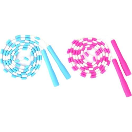 2 Pack Jump Rope for Kids 2.6M Adjustable Soft Beaded Jumping Rope for Fitness Training