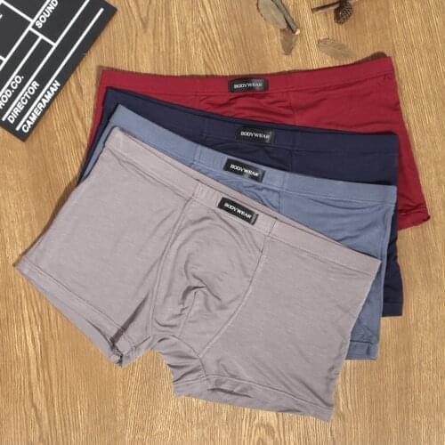3pcs/Lot Mens Short Man Underpants Solid Color Comfort Clothing Mens Underwear comfortable Casual Male
