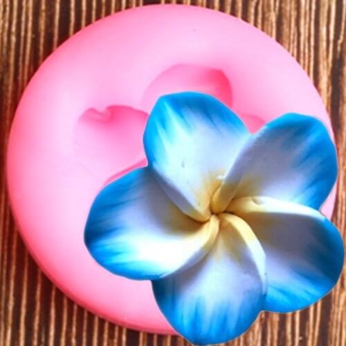 3D Plumeria Flower Silicone Mold Cupcake Topper Fondant Molds DIY Wedding Cake Decorating Tools Chocolate Candy Clay Moulds