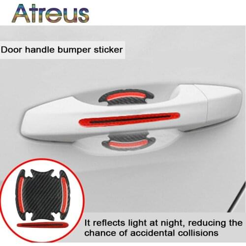 4pcs Car Accessories Reflective Door handle Sticker Decal for Nissan Qashqai J11 Juke X-trail T32 Note Hyundai Solaris I30 IX35