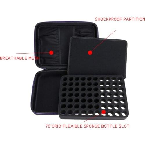 70 Bottles 15 ML Essential Oil Case Perfume Oil Essential Oil Box Travel Portable Carrying Holder Nail Polish Storage Bag