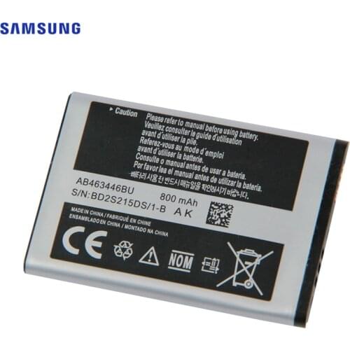 SAMSUNG Original Battery AB463446BE AB463446BA For Samsung X208 B189 B309 F299 GT-E2652 C3300K X160 AB043446BE Battery 800mAh