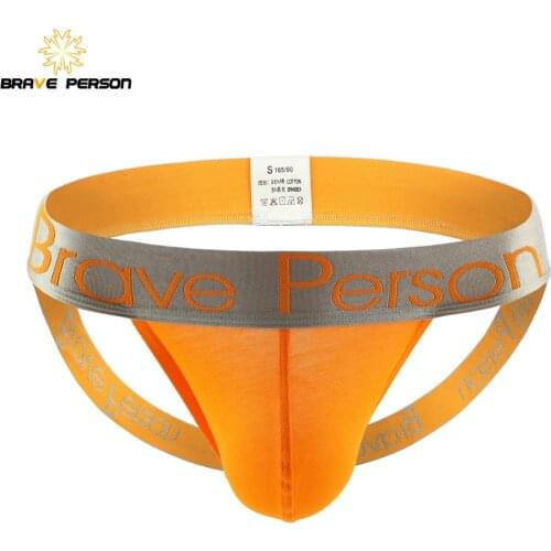 BRAVE PERSON Mens Sexy Thong Cotton Men Underwear Briefs Exposed Buttocks Jockstrap Gay Underwear New
