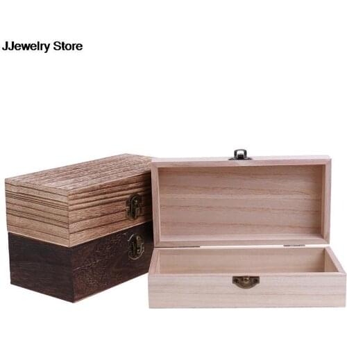 Retro Jewelry Box Desktop Natural Wood Clamshell Storage Hand Decoration Wooden Box Postcard Storage Box