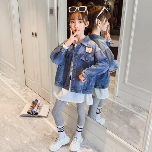 Girls Babys Kids Coat Jacket Outwear 2021 Bear Jean Winter Autumn Thicken Warm Overcoat Top Outdoor Sport Childrens Clothing