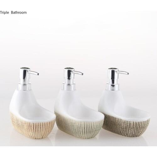 400ml Liquid Soap Dispenser Nordic Style Ceramics Shampoo Container Wristband Hand Dispenser Bathroom Decoration Accessories