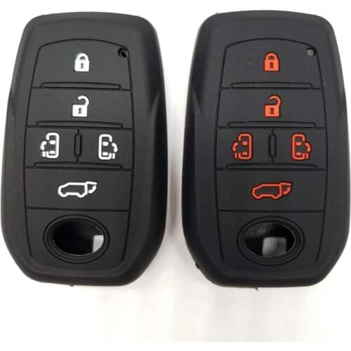For TOYOTA Sienna Alphard Previa RAV4 Highlander Fortuner 5 Button Silikon Key Cover Shell.Silicone Case For Toyota Key