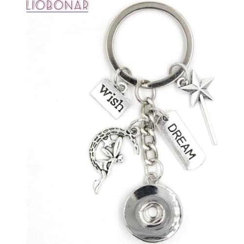 Dream Wish Fairy Key Chain Handbag Charm Fairy Keychain Key Ring Gifts Bijoux Snap Jewelry