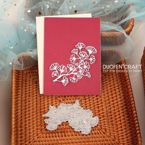 DUOFEN METAL CUTTING DIES gingko leaves branches stencil DIY Scrapbook Paper Album 2021 new