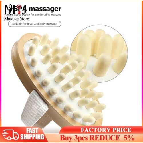 Shower Body Massager Soothing Body Airbag Wooden Essential Oil SPA Air Cushion Massage Bath Brush Household