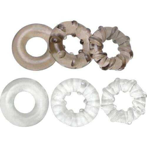 IKOKY Sex Toys for Men Adult Products Elastic Delay Ejaculation Penis Ring 3Pcs/set Cock Ring