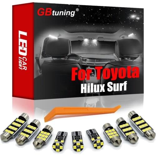 GBtuning Canbus LED Interior Light Kit For Toyota Hilux Surf 1995-2009 Error Free Vehicle Car Glove box Dome Map Trunk Lamp Bulb