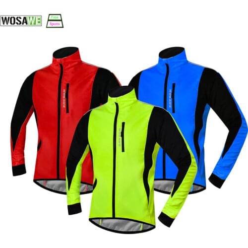 WOSAWE Men Winter Thermal Fleece Cycling Jacket Outdoors Sports Coat Hiking Hunting Camping Soft Shell Polar Heated Ski Coats