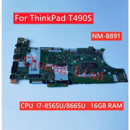 NM-B891 For ThinkPad T490S X390 Laptop motherboard FT491/FX390 NM-B891 With I7-8565U/8665U 16GB RAM Original 100% Fully Tested