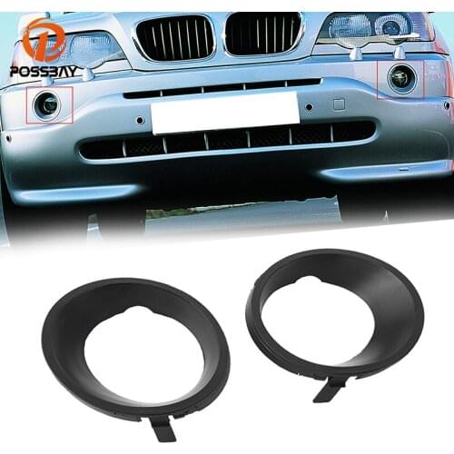 POSSBAY Grey Front Car Fog Lights Cover Racing Grilles Grill Replacements for BMW X5 E53 Pre-facelift 2000 2001 2002 2003