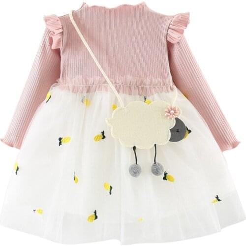 Spring Newborn infant Baby Dress Cotton Toddler Dress Knitted Yarn Party Dresses for Girls Fashion Baby Girl Clothes